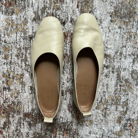 Everlane The Day Glove Flats Leather in Cream size 7.5 - Picture 1 of 9